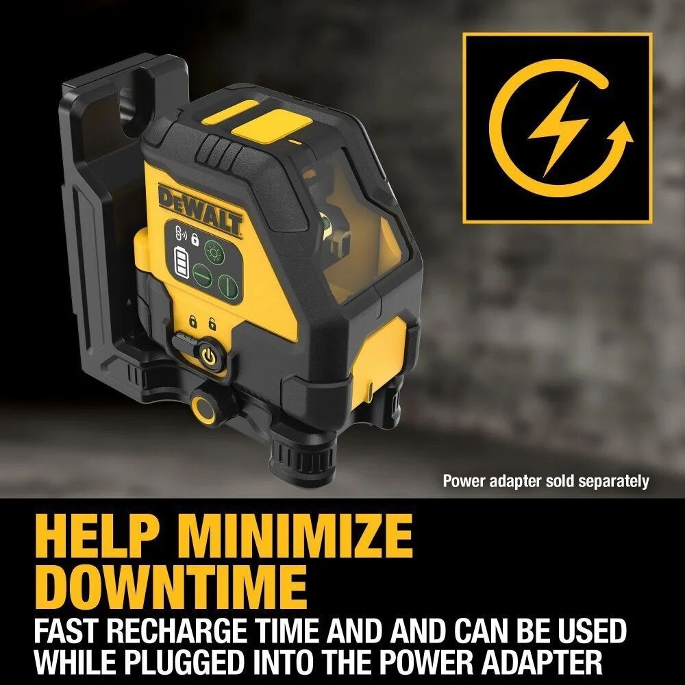DeWalt DCLE14201RB USB Rechargeable Red Cross Line Laser Base Kit - 3