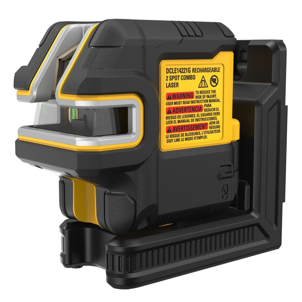 DeWalt DCLE14221G USB Rechargeable Green 2 Spot and Cross Line Laser Kit - 3