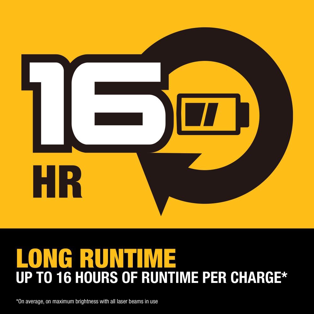 DeWalt DCLE14221G USB Rechargeable Green 2 Spot and Cross Line Laser Kit - 7