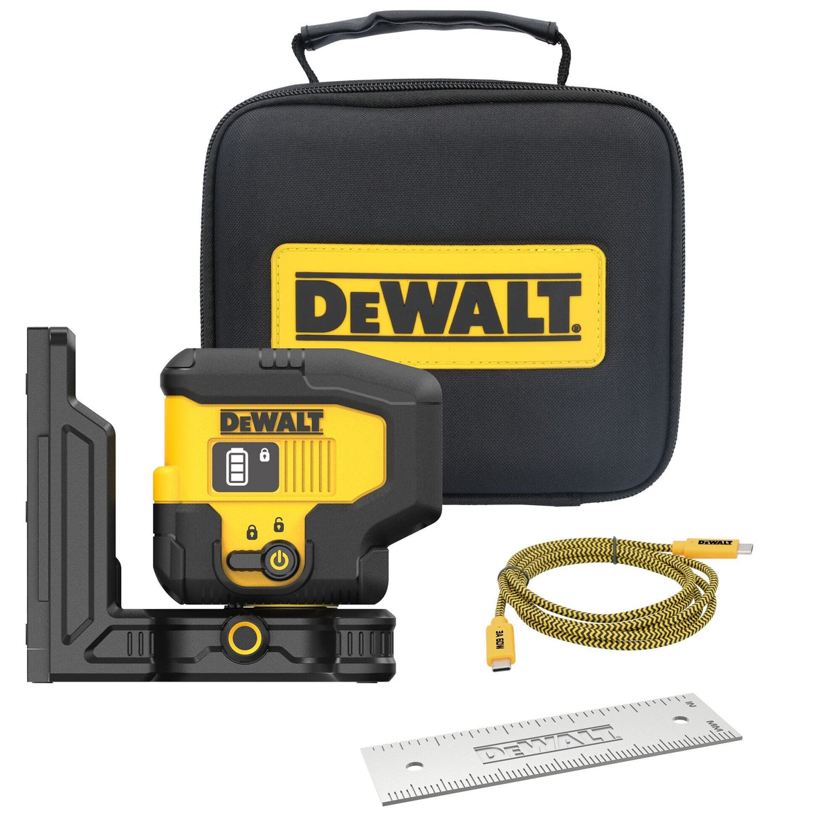 DeWalt DCLE16031GB USB Rechargeable Green 3 Spot Laser