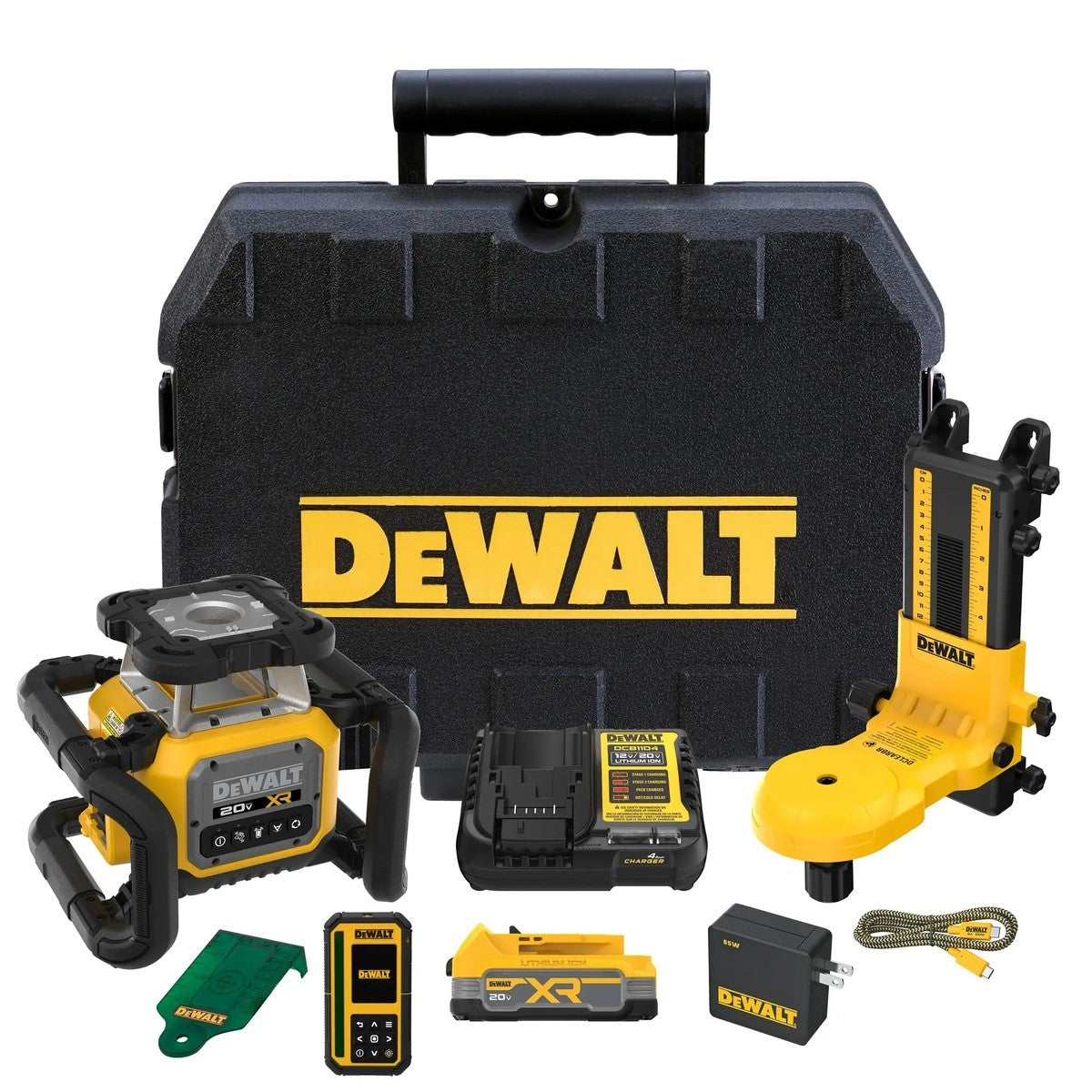 DeWalt DCLE35121GE1F 20V MAX XR Green Rotary Laser Framer Kit with Remote Detector