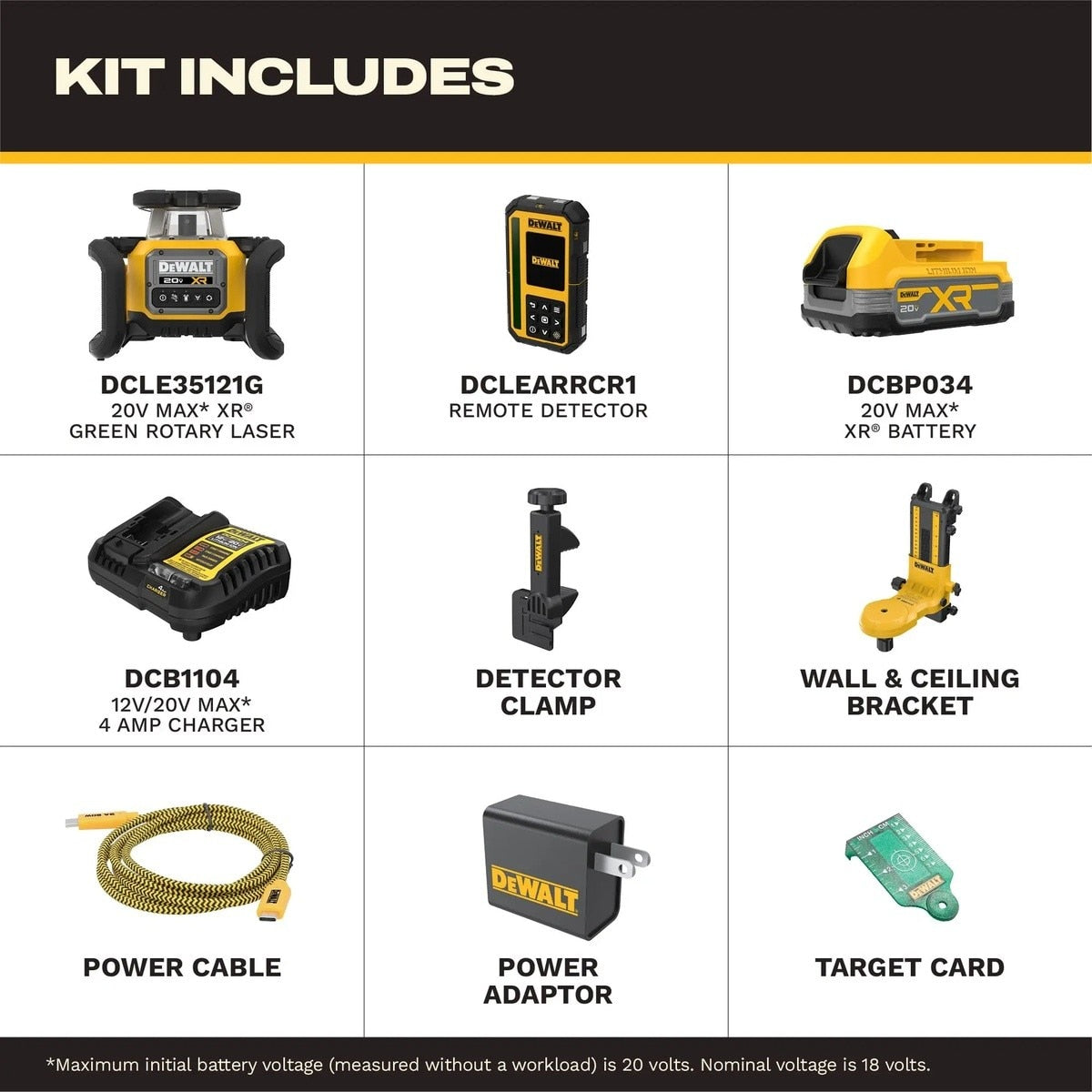 DeWalt DCLE35121GE1F 20V MAX XR Green Rotary Laser Framer Kit with Remote Detector - 3