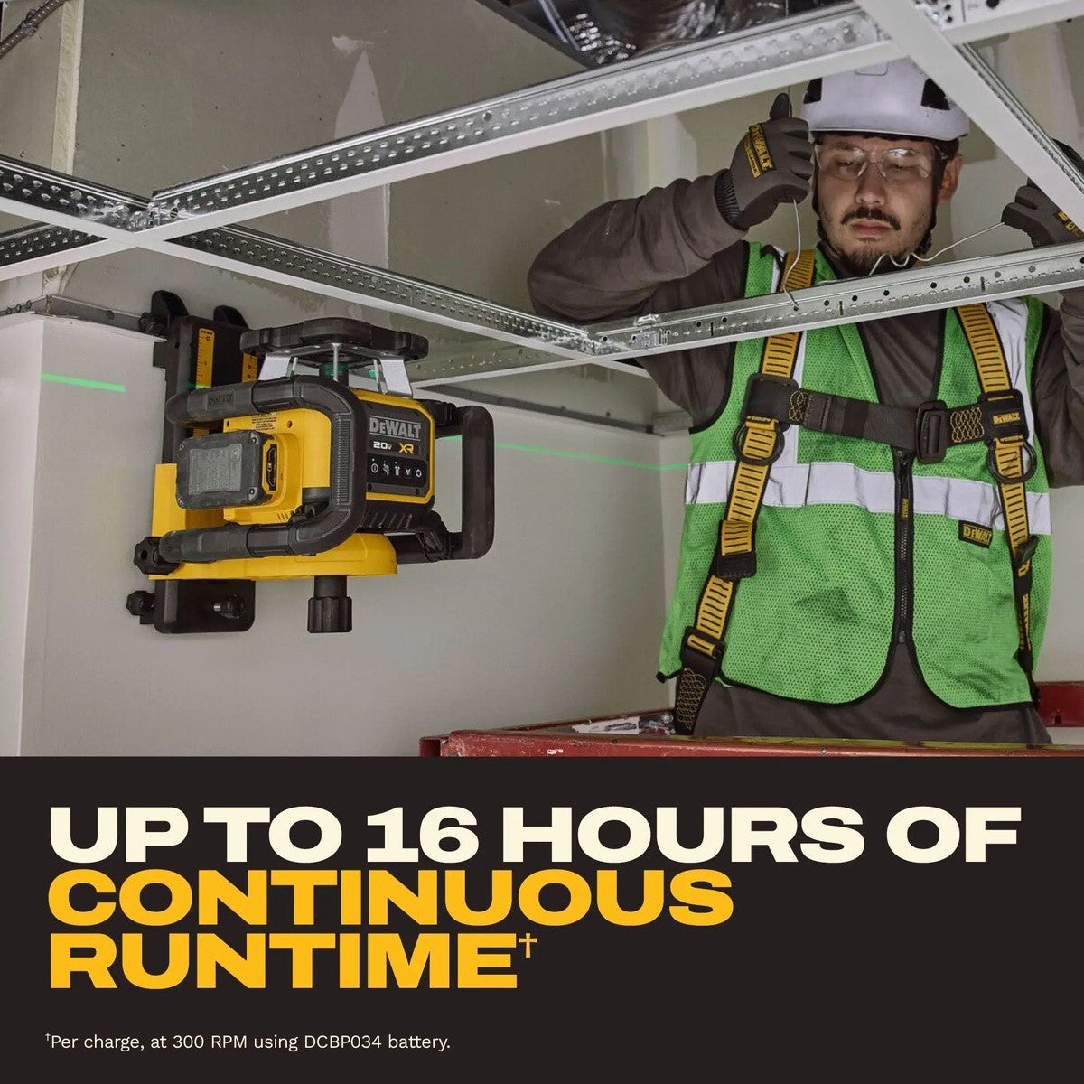 DeWalt DCLE35121GE1F 20V MAX XR Green Rotary Laser Framer Kit with Remote Detector - 4
