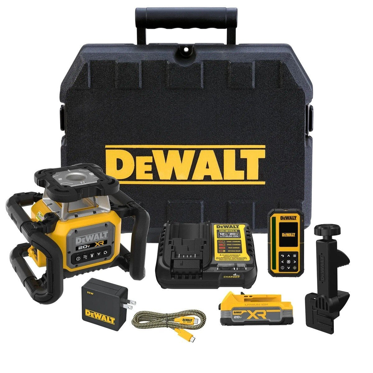 DeWalt DCLE35121GE1 20V MAX XR Green Rotary Laser Kit with Remote Detector