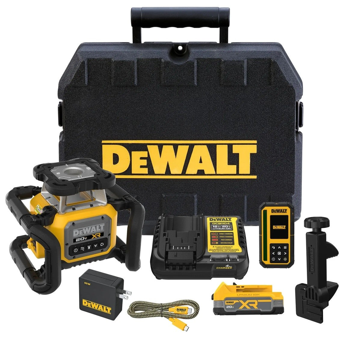 DeWalt DCLE35121GE1 20V MAX XR Green Rotary Laser Kit with Remote Detector
