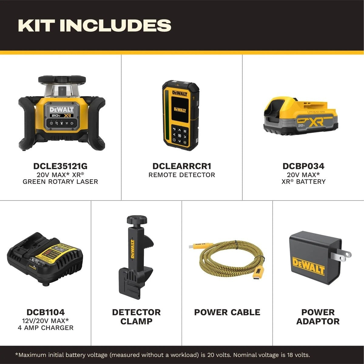DeWalt DCLE35121GE1 20V MAX XR Green Rotary Laser Kit with Remote Detector - 2
