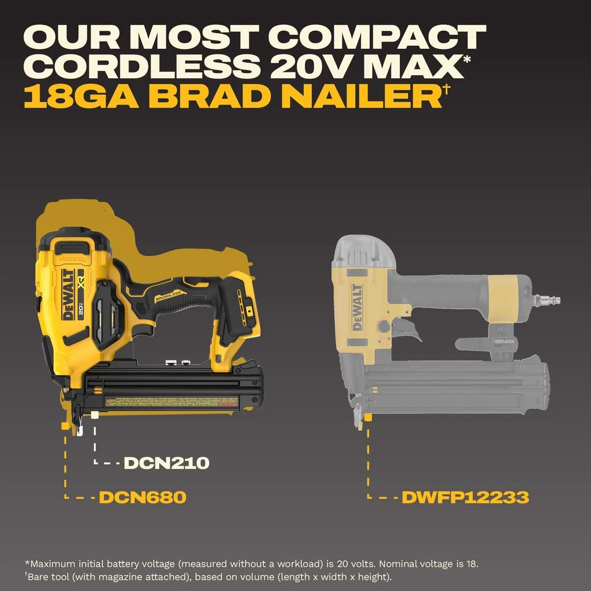 DeWalt DCN210E1 20V MAX XR 18 Gauge Brushless Cordless Brad Nailer Kit - 7