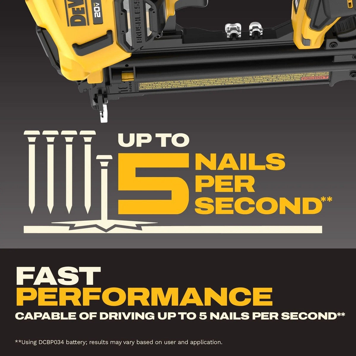 DeWalt DCN210E1 20V MAX XR 18 Gauge Brushless Cordless Brad Nailer Kit - 10