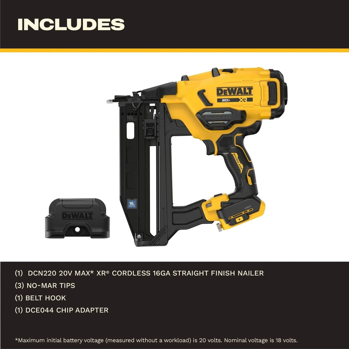 DeWalt DCN220B 20V MAX XR Cordless 16 Gauge Straight Finish Nailer (Tool Only) - 5