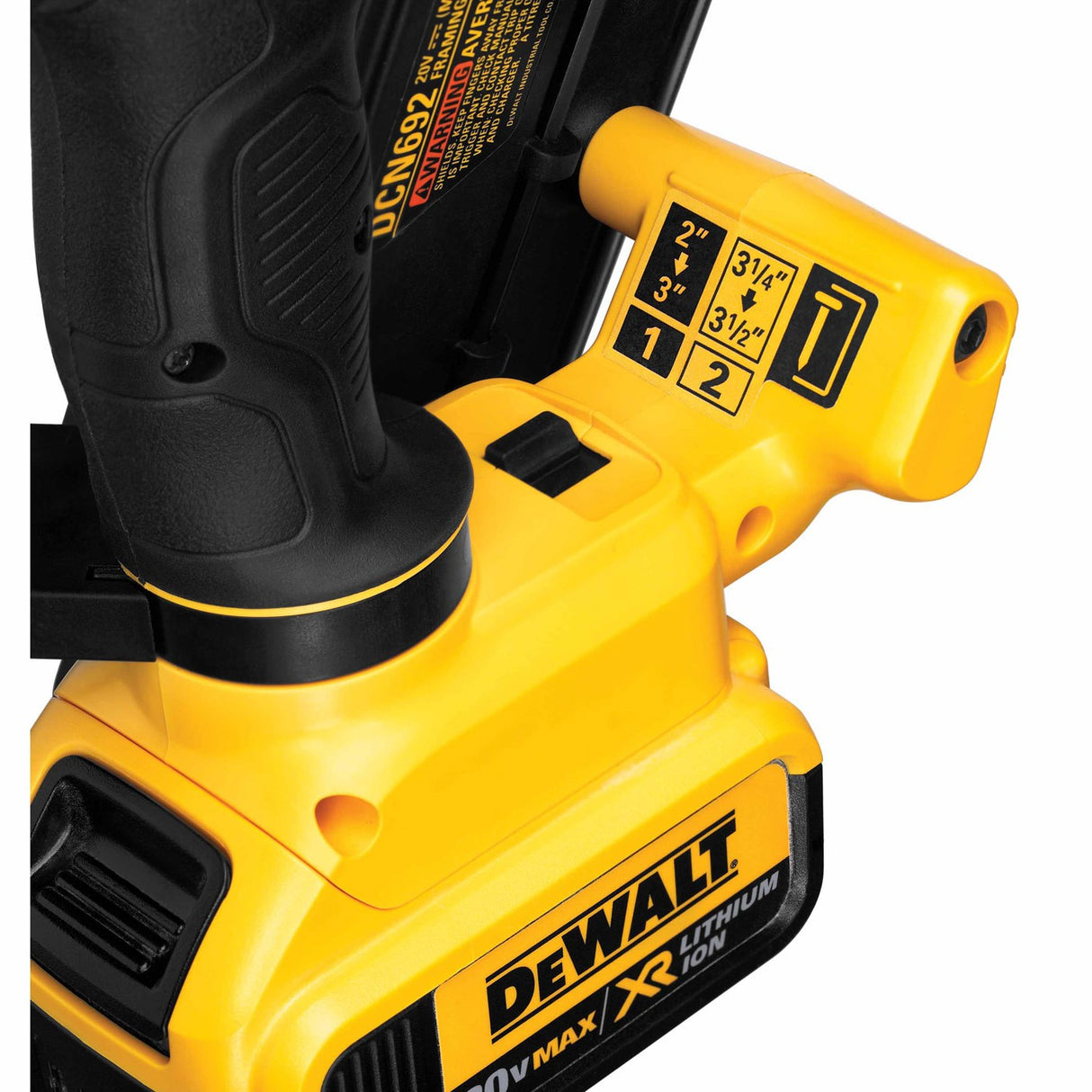 DeWalt DCN692M1 20V MAX* XR Lithium Ion Brushless Dual Speed Framing Nailer - 13