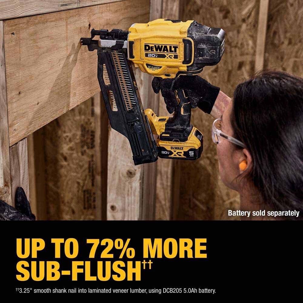 DeWalt DCN920B 20V MAX XR Brushless Cordless 21 Degree Plastic Collated Framing Nailer (Tool Only) - 9