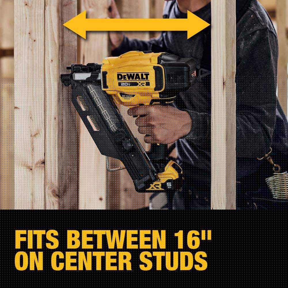 DeWalt DCN930P1 20V MAX XR Brushless Cordless 30 Degree Paper Tape Framing Nailer Kit - 10