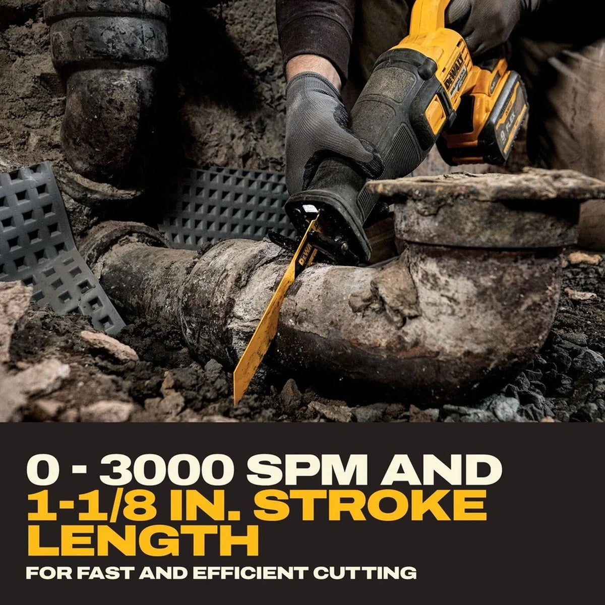 DeWalt DCS301X1 60V MAX Brushless Cordless Reciprocating Saw Kit with 9.0Ah FLEXVOLT Battery and Charger (1 Kit) - 8