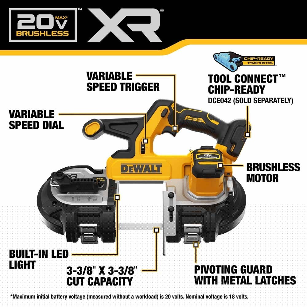 DeWalt DCS378B 20V 3-1/4" Band Saw (Tool Only) - 2