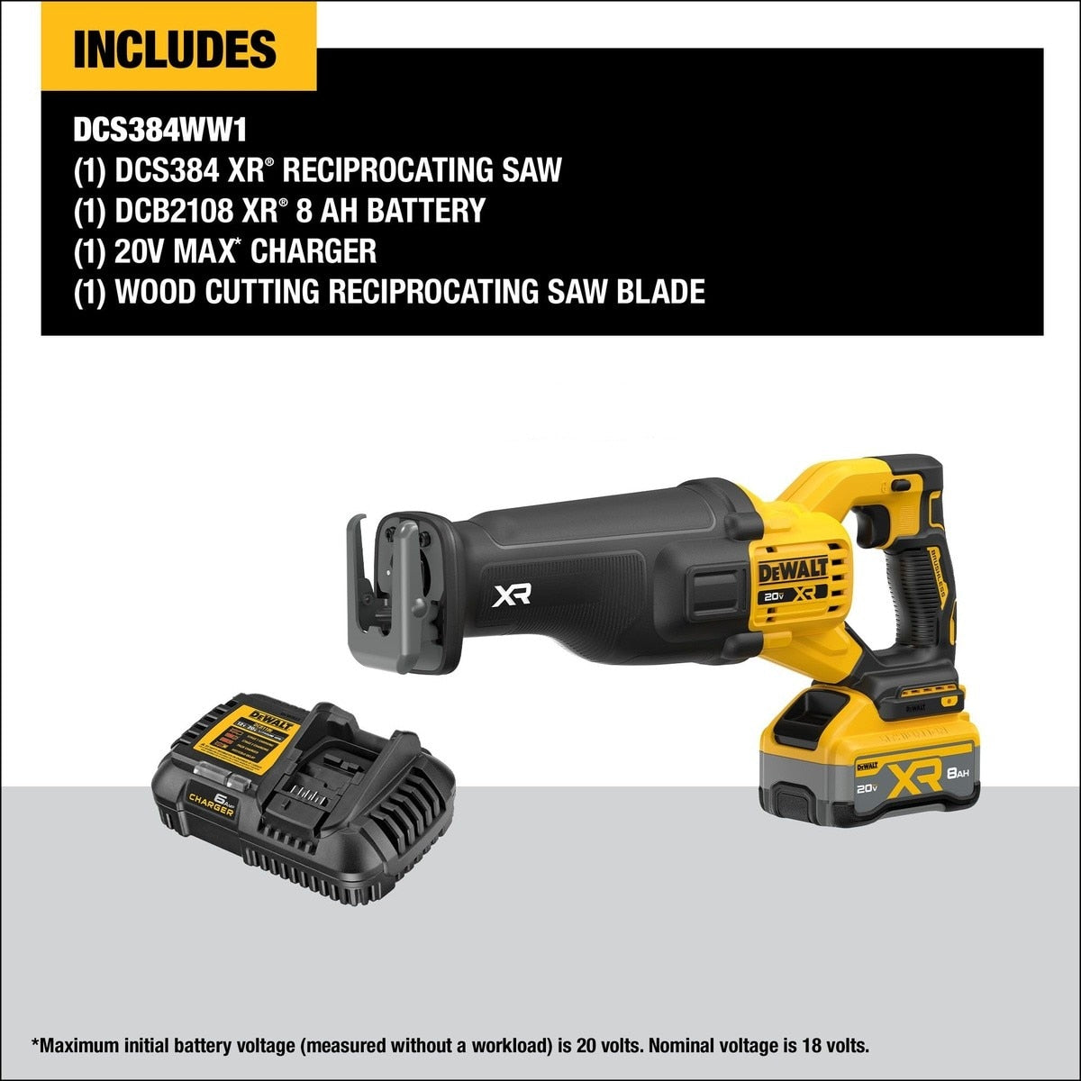 DeWalt DCS384WW1 20V Max* XR Brushless Cordless Reciprocating Saw Kit with XR POWERPACK - 6