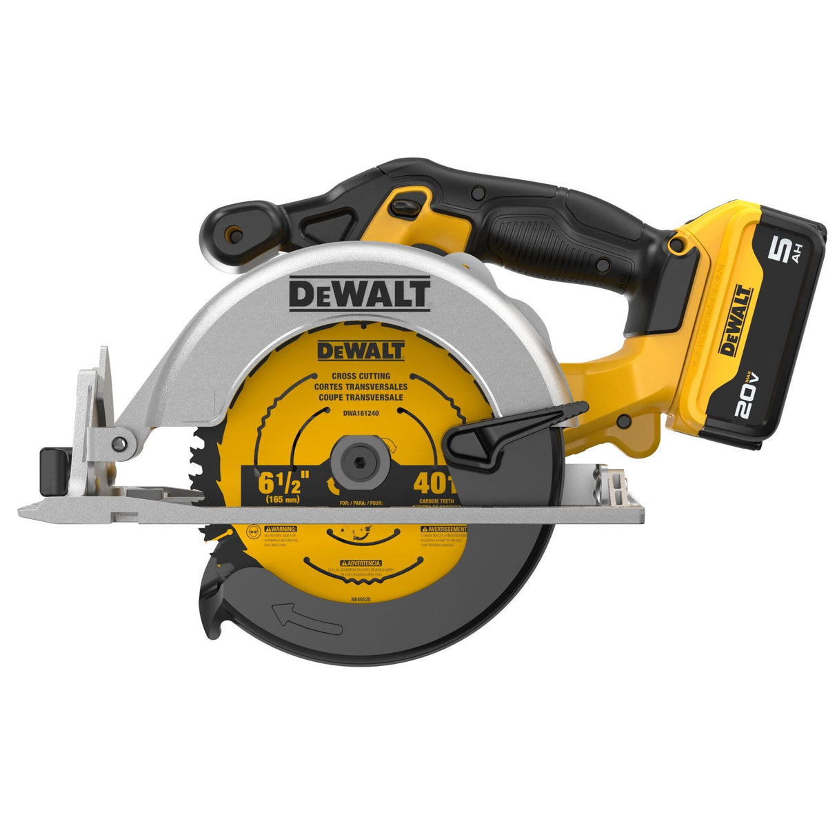 DeWalt DCS391P1 20V Max Li Ion 6-1/2" Circular Saw Kit (5.0 Ah) 5/8"Arbor - 4