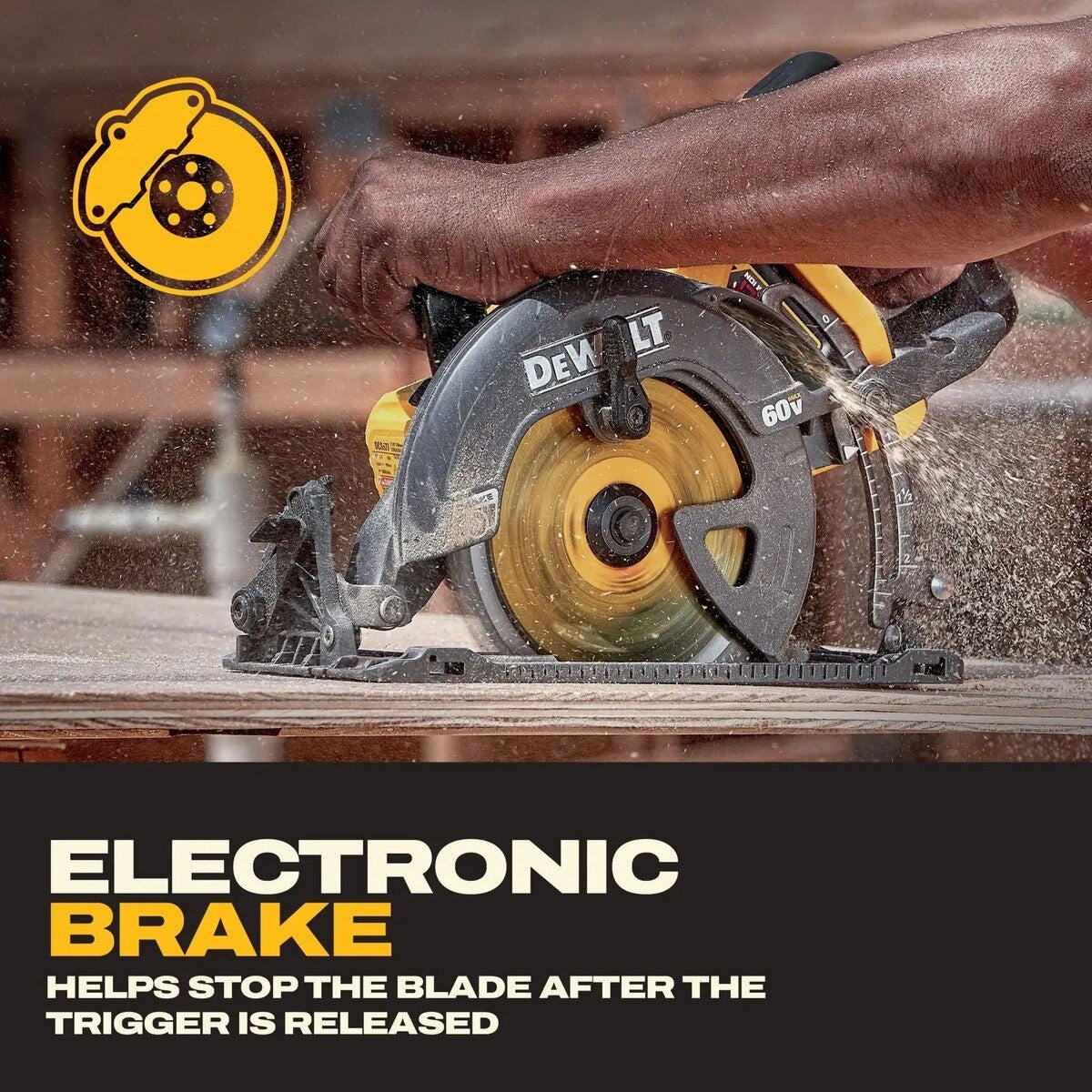 DeWalt DCS587X1 60V MAX 7-1/4" Tool Connect Rear Handle Worm Drive Style Circular Saw Kit (9.0Ah Battery) - 4