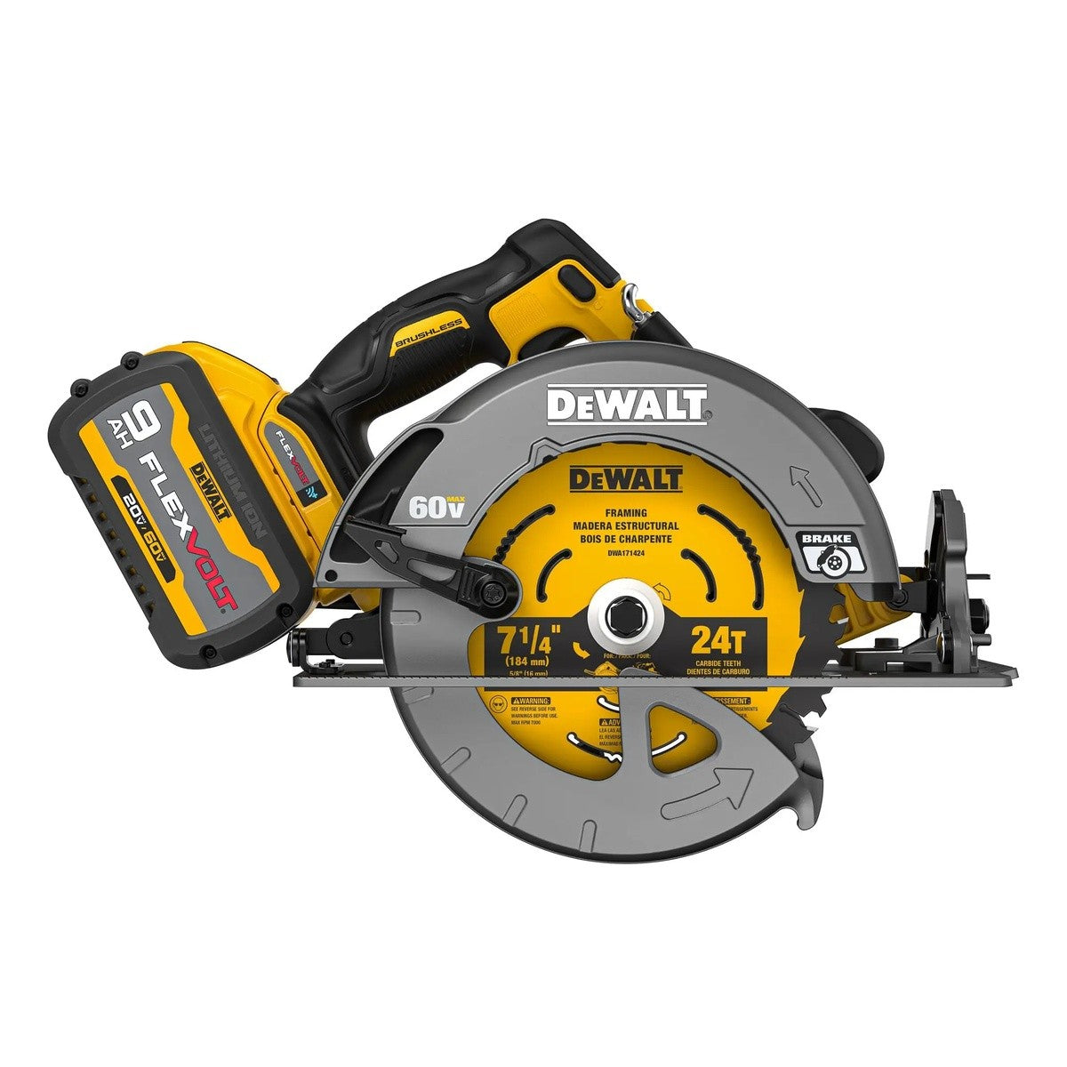 DeWalt DCS588X1 60V MAX Brushless Cordless 7-1/4 in. Circular Saw Kit with Electronic Brake (1 Kit)