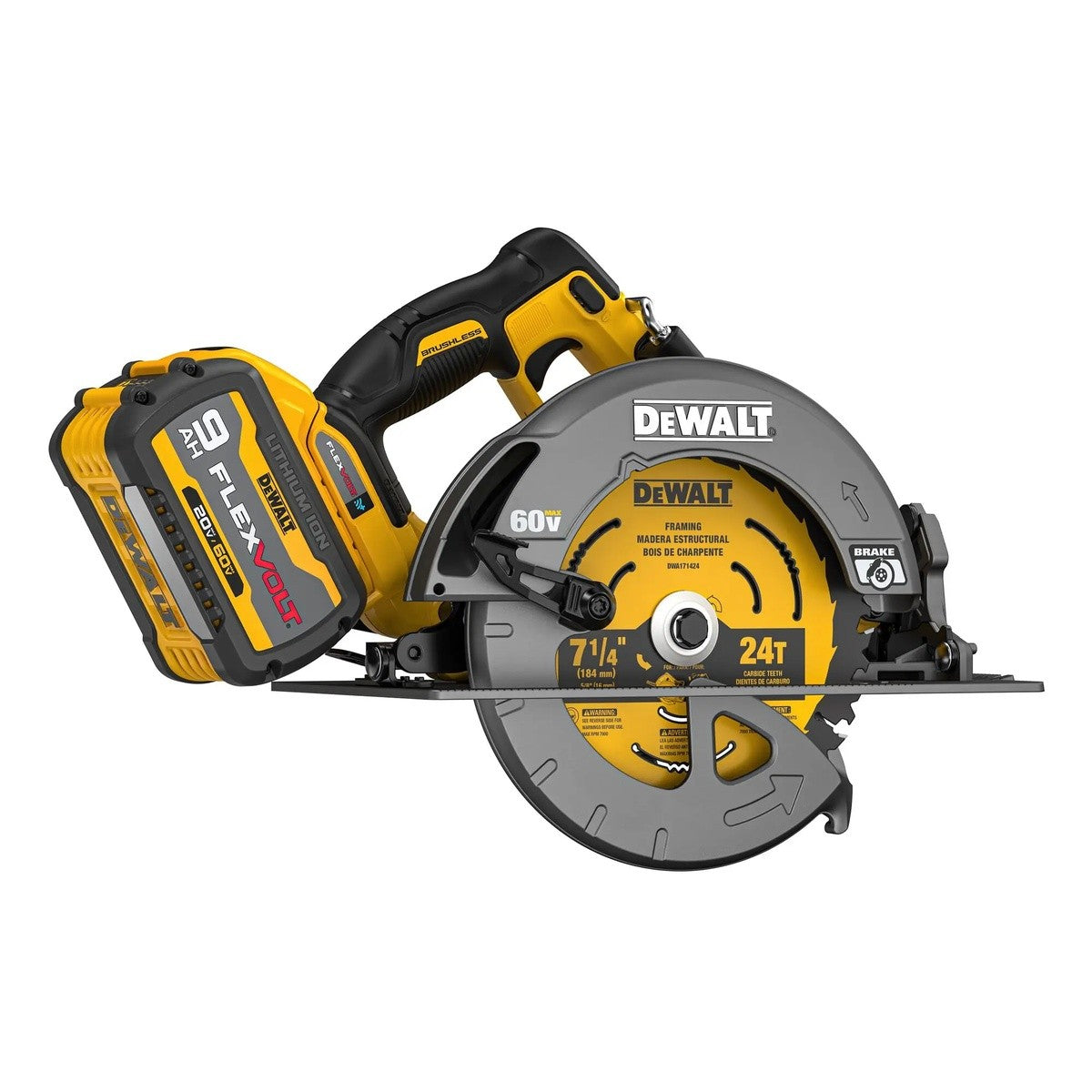 DeWalt DCS588X1 60V MAX Brushless Cordless 7-1/4 in. Circular Saw Kit with Electronic Brake (1 Kit) - 4