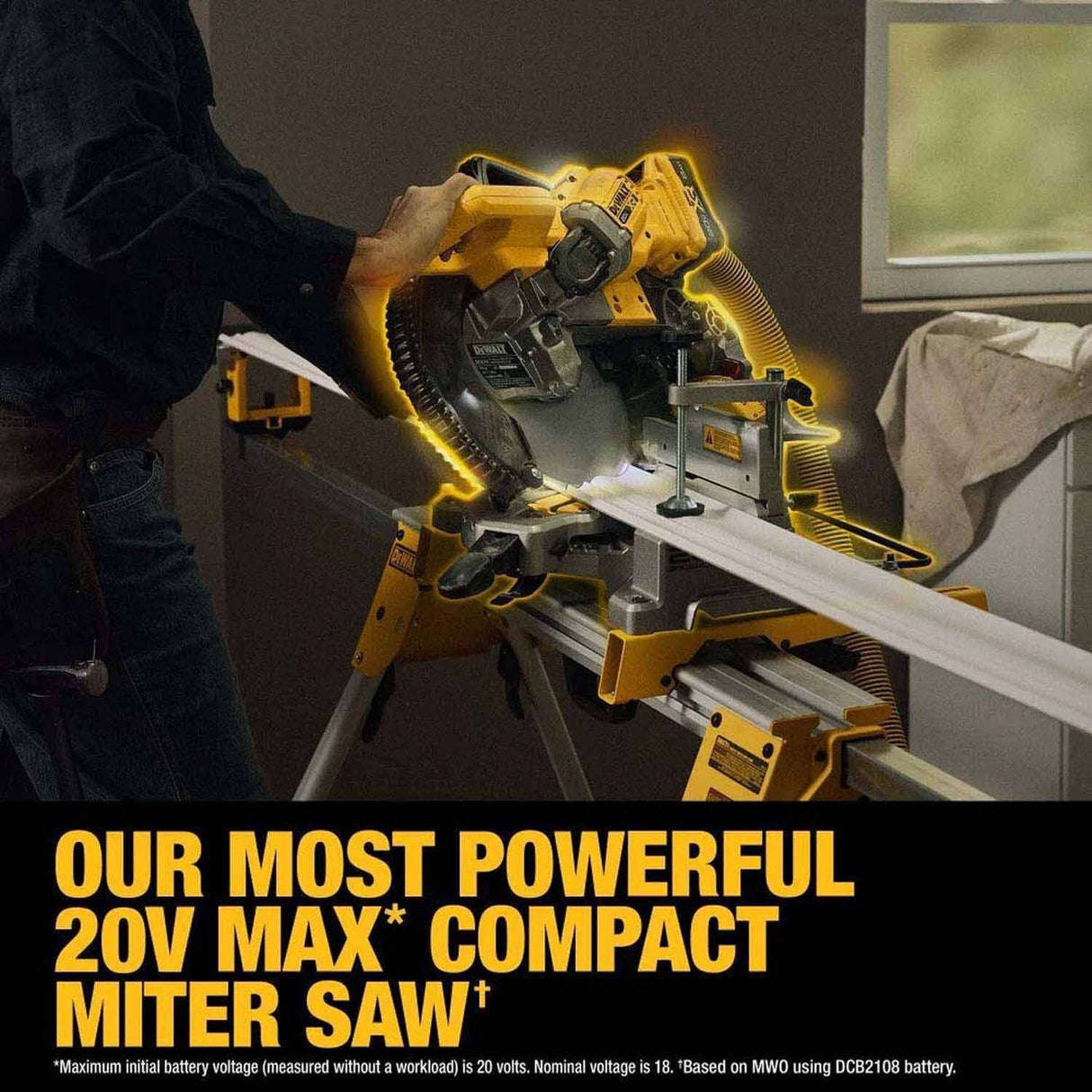 DeWalt DCS714WW1 20V MAX XR 10 in. Double Bevel Fixed Miter Saw Kit with 8Ah Battery and Charger - 4