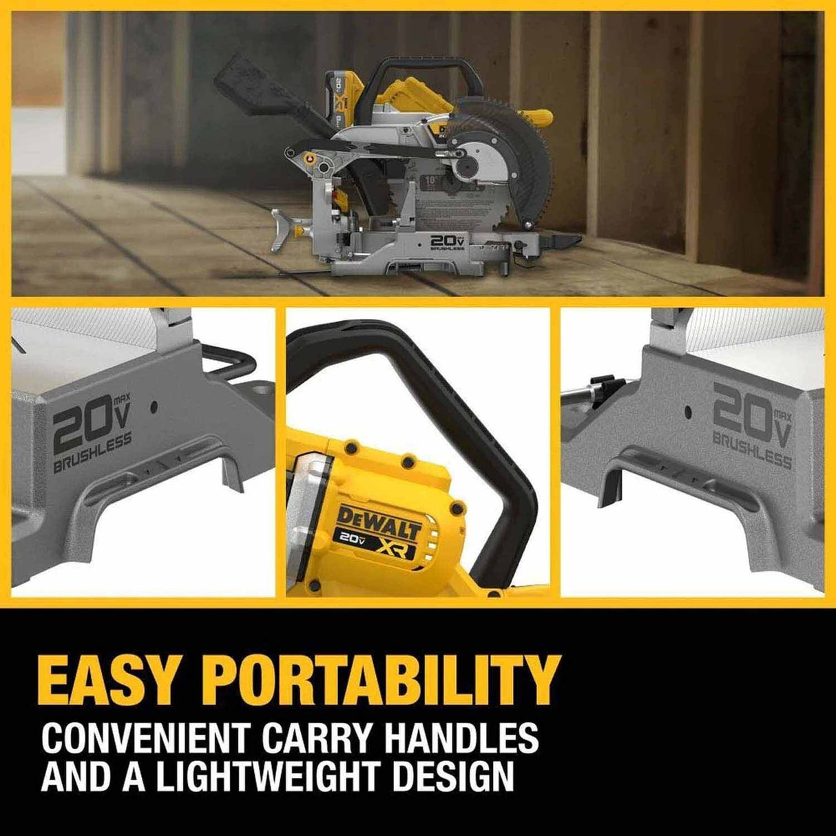 DeWalt DCS714WW1 20V MAX XR 10 in. Double Bevel Fixed Miter Saw Kit with 8Ah Battery and Charger - 6