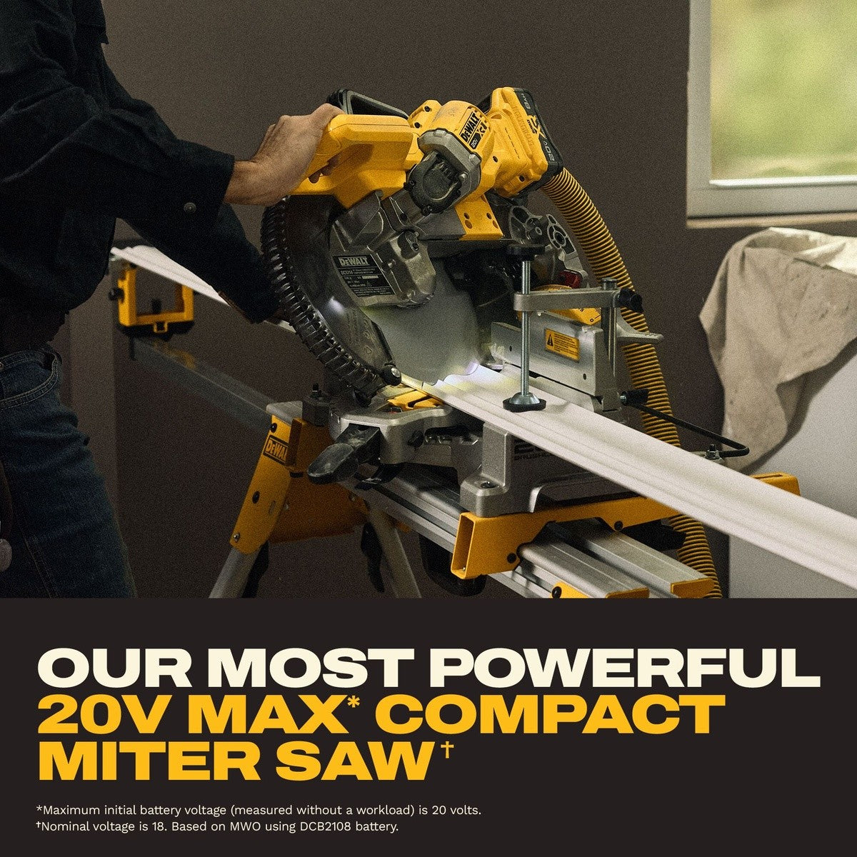 DeWalt DCS714WW1 20V MAX XR 10 in. Double Bevel Fixed Miter Saw Kit with 8Ah Battery and Charger - 6