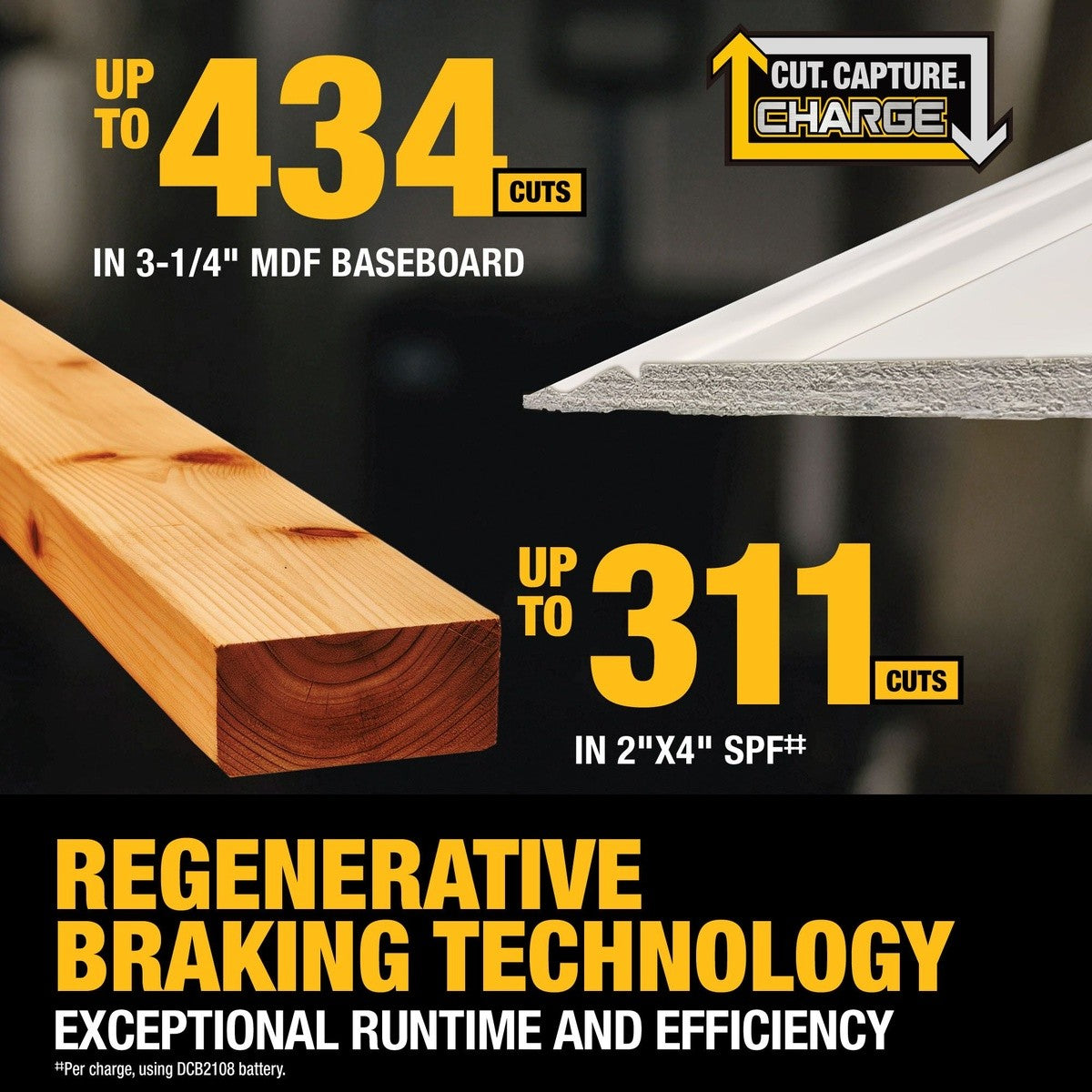 DeWalt DCS714WW1 20V MAX XR 10 in. Double Bevel Fixed Miter Saw Kit with 8Ah Battery and Charger - 7
