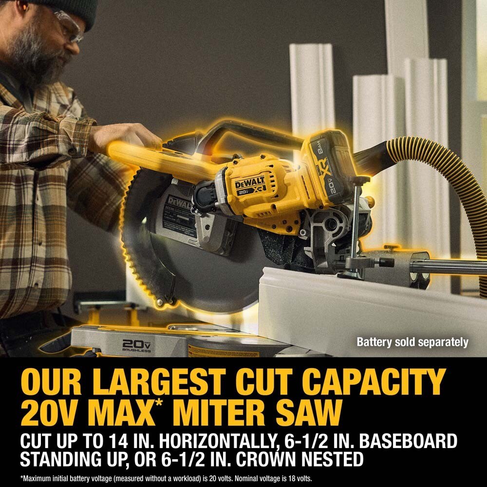DeWalt DCS785B 20V MAX* XR 12" Double Bevel Sliding Miter Saw (Tool Only) - 7