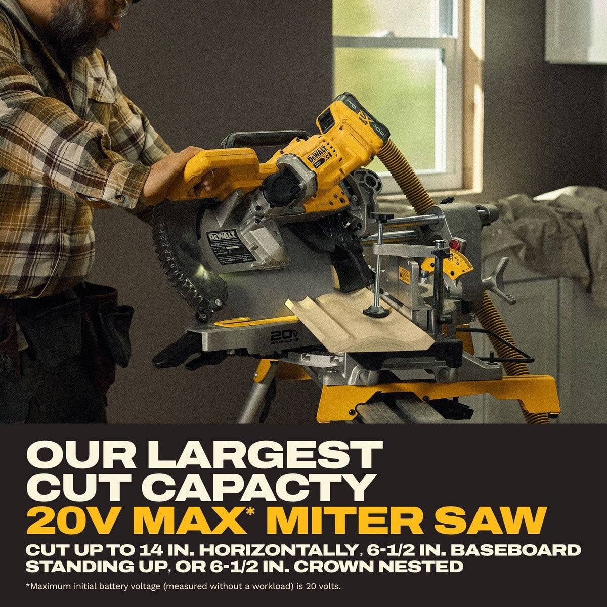 DeWalt DCS785WW1 20V MAX* XR 12" Double Bevel Sliding Miter Saw Kit - 6