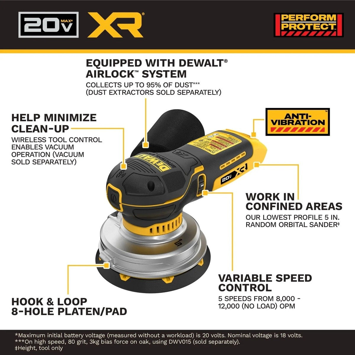 DeWalt DCW211B 20V MAX XR 5" Random Orbital Sander Tool Only (2 Pack) - 2