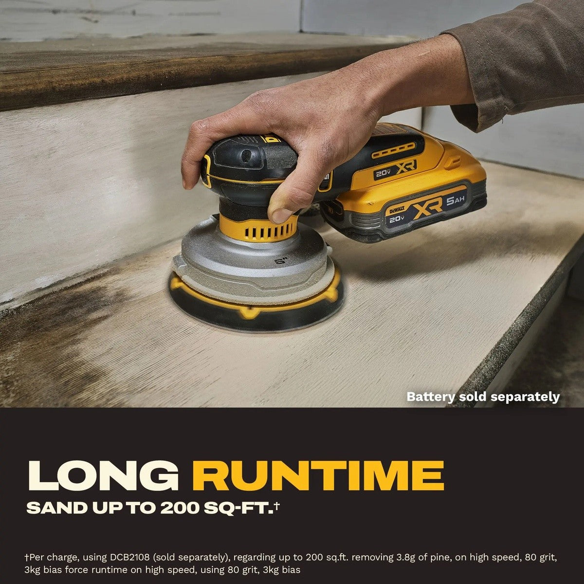 DeWalt DCW230B 20V MAX XR 6" Cordless Random Orbital Sander Tool Only - 7