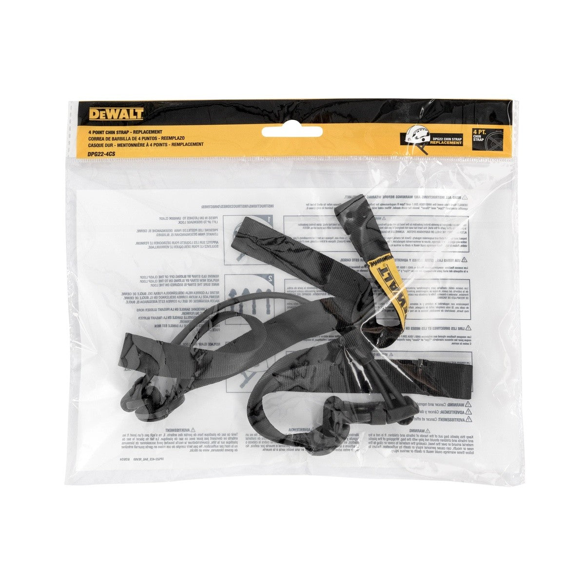 DeWalt DPG22-4CS 0.25 x 8.75 x 10.25" Replacement 4-Point Chin Strap for DPG22 Hard Hat - 4