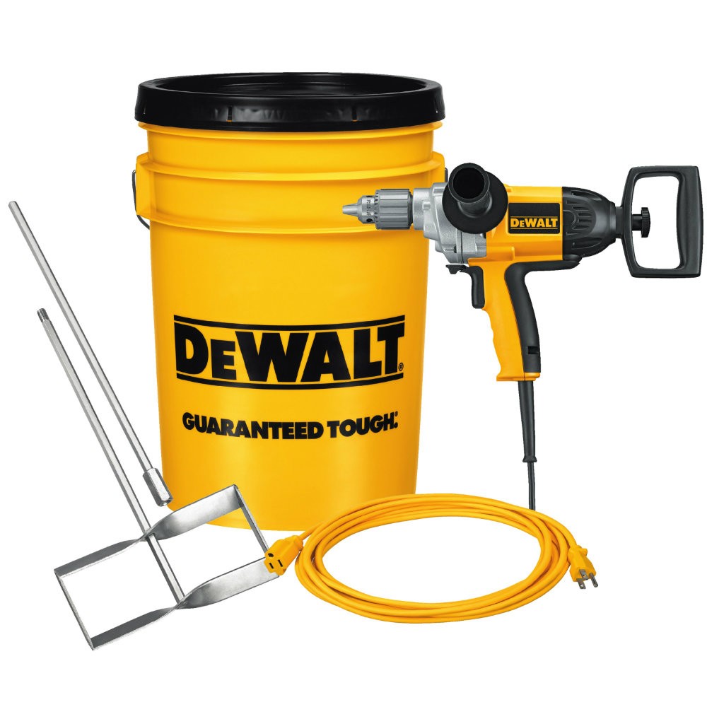 DeWalt DW130VBKT 1/2" Spade Handle Drill, Spade Bit, 25' Extension Cord in a Bucket - 2