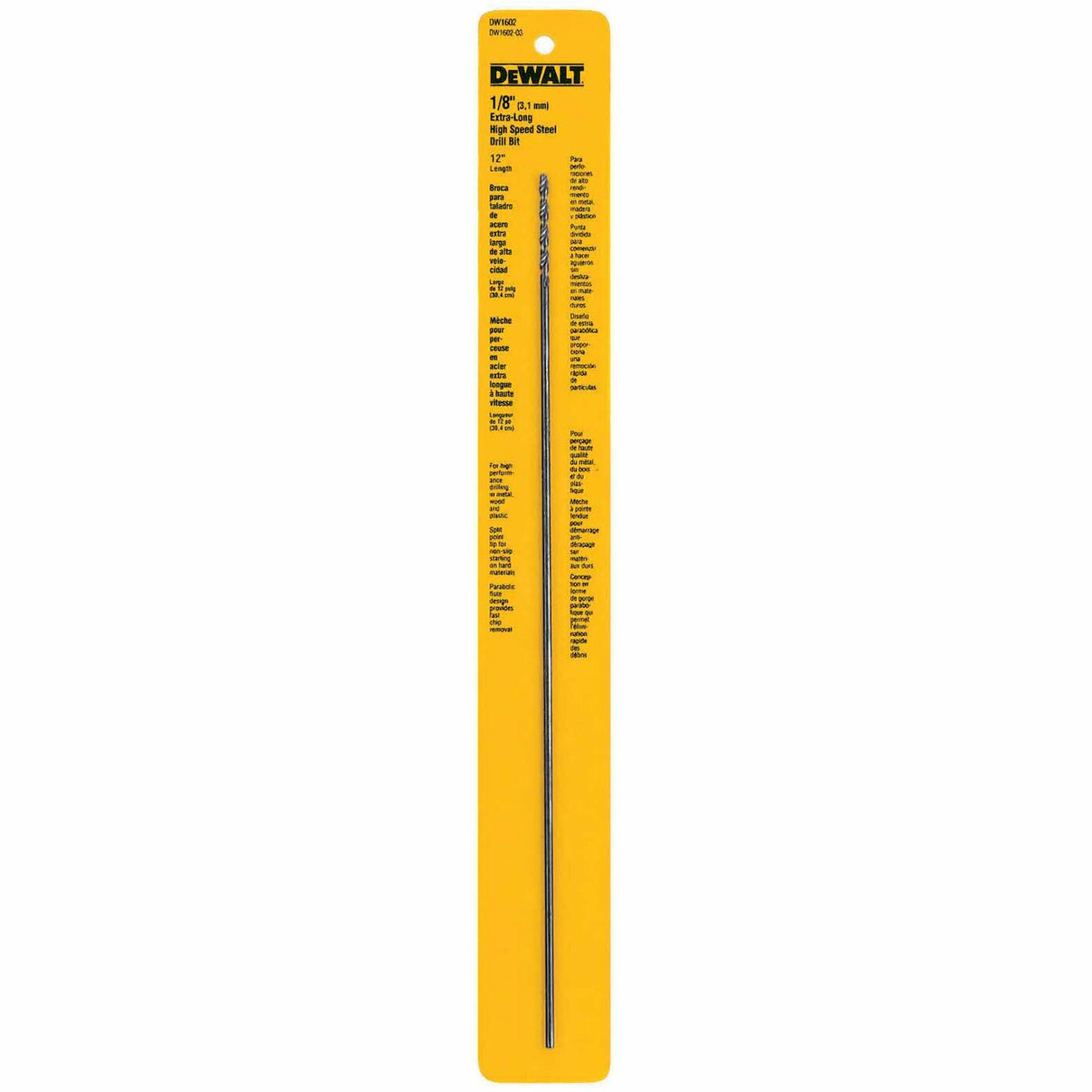 DeWalt DW1602 1/8" x 12" Black Oxide Drill Bit - 2