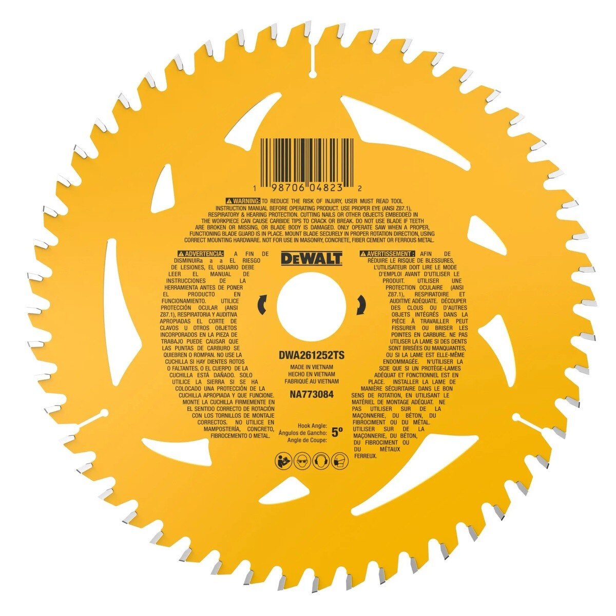 DeWalt DWA261252TS 6-1/2" 52T Laminate and Melamine Track Saw Blade - 3