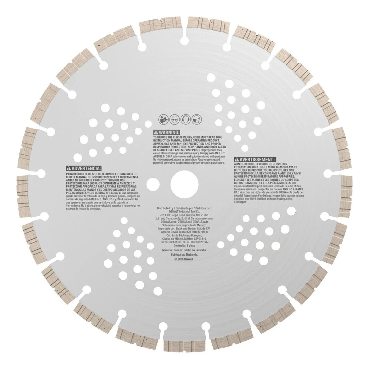 DeWalt DWA47223 12" XP Segmented Diamond Blade for Concrete Brick and Block - 3
