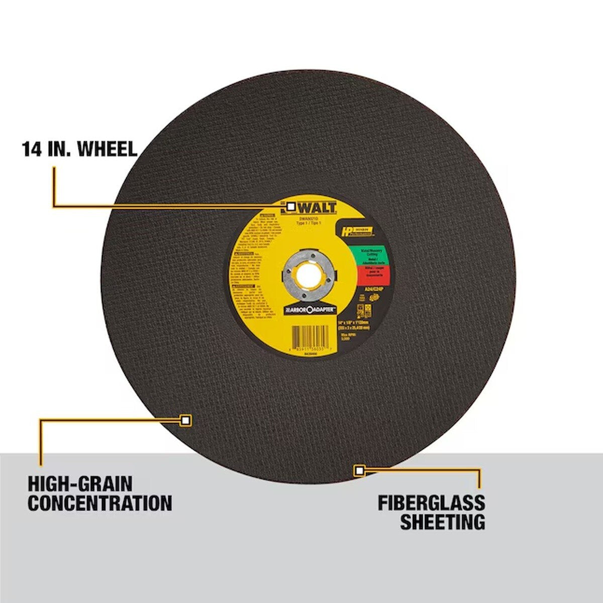 DeWalt DWA8021D 14" Aluminum Oxide Cutting Wheel Accessory Blade - 2