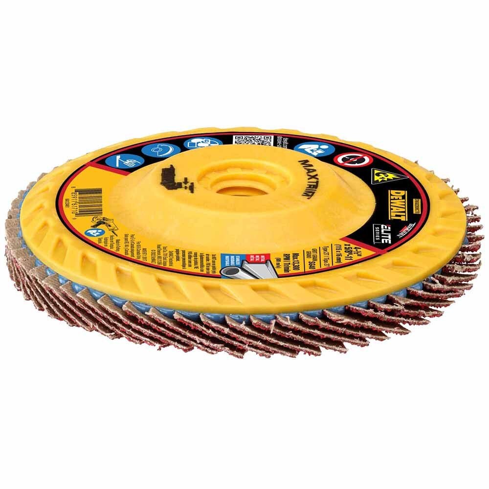 DeWalt DWA8280HCTR Elite Series , 4-1/2" x 5/8-11 40 Grit Ceramic T27 High Density Flap Disc - 4