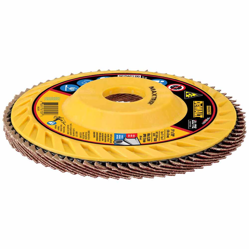 DeWalt DWA8285CTR ELITE SERIES 5 X 7/8 80G T27 Trimmable Flap Disc - 4