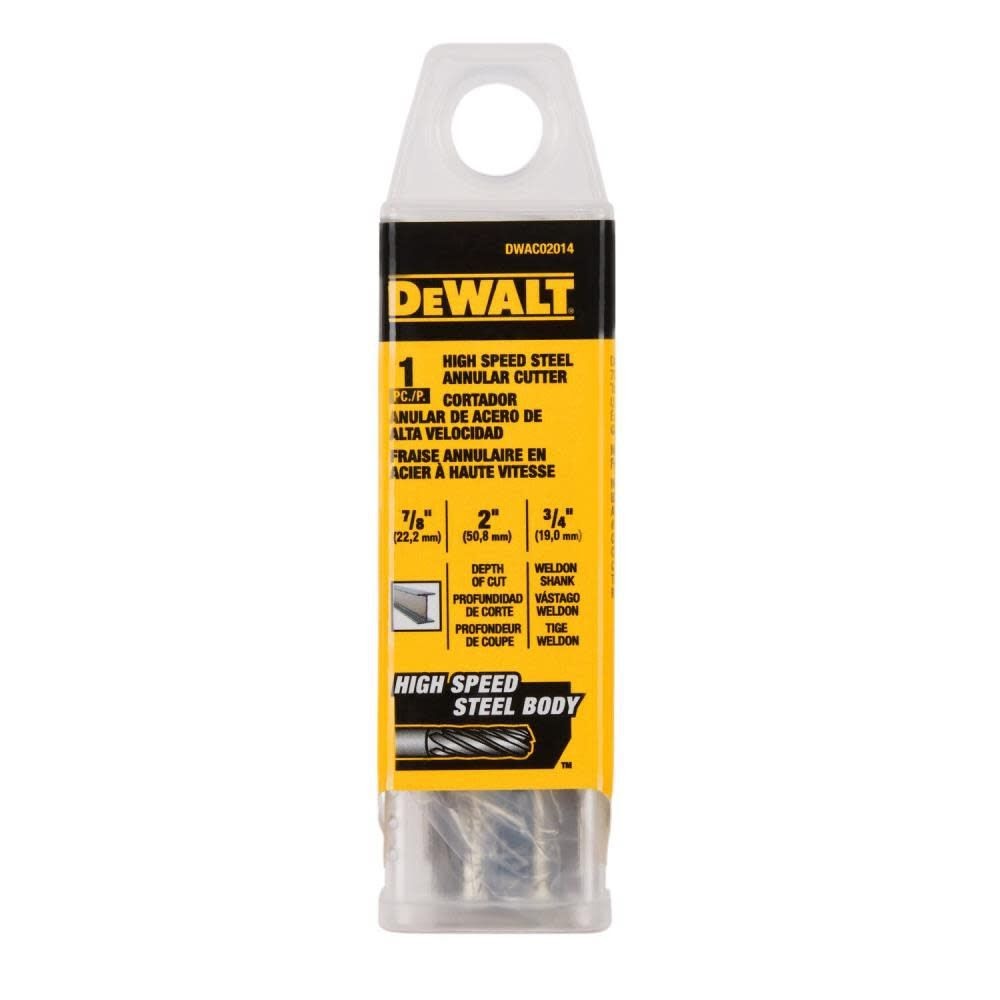 DeWalt DWAC02014 7/8In X 2In HSS Annular Cutter 3/4In WD - 3
