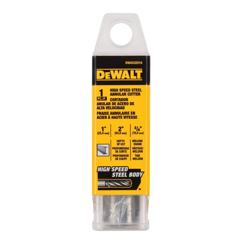 DeWalt DWAC02016 1In X 2In HSS Annular Cutter 3/4In WD - 3