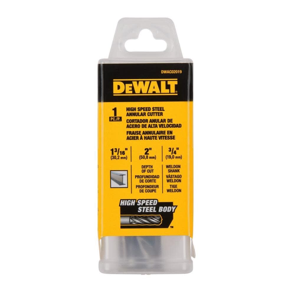 DeWalt DWAC02019 1-3/16In x 2In HSS Annular Cutter 3/4In WD - 3