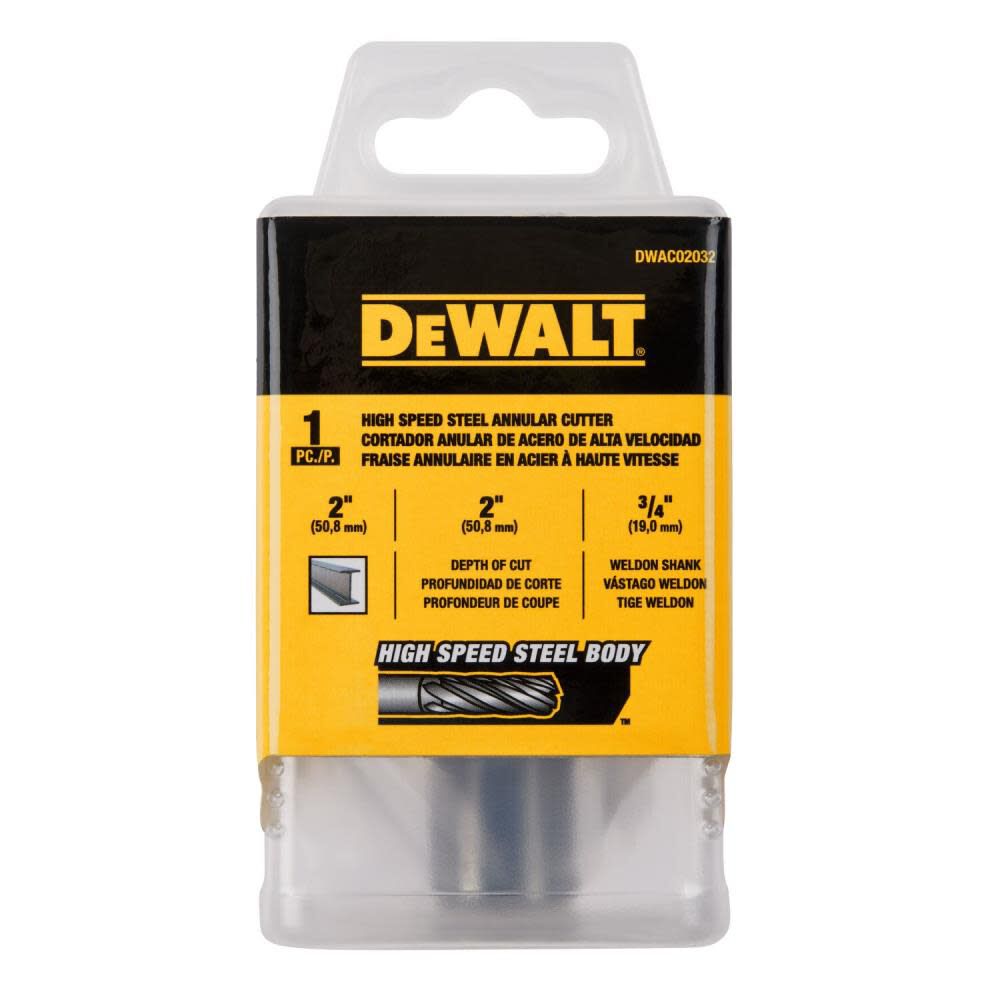 DeWalt DWAC02032 2In x 2In HSS Annular Cutter 3/4In Weldon - 3