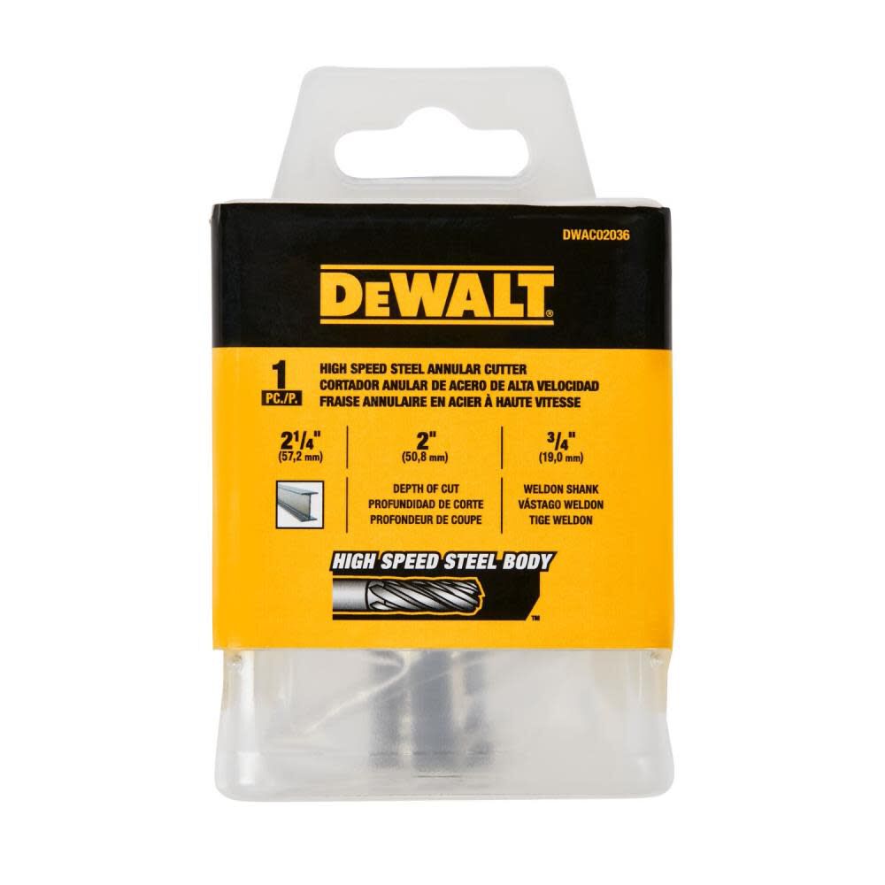 DeWalt DWAC02036 2-1/4In x 2In HSS Annular Cutter 3/4In WD - 3