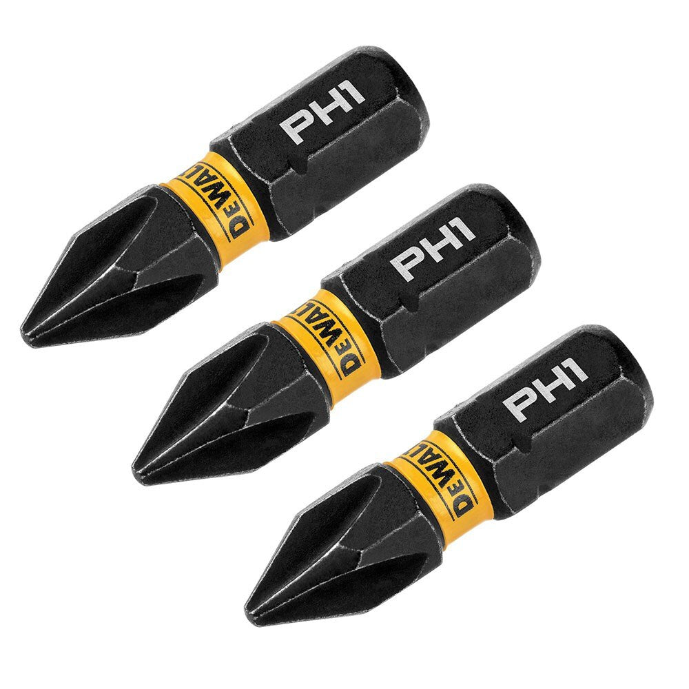 DeWalt DWAF1PH1IR3 PH1 FLEXTORQ 1/4 x 1in Impact Driver Bits, 3-Pack