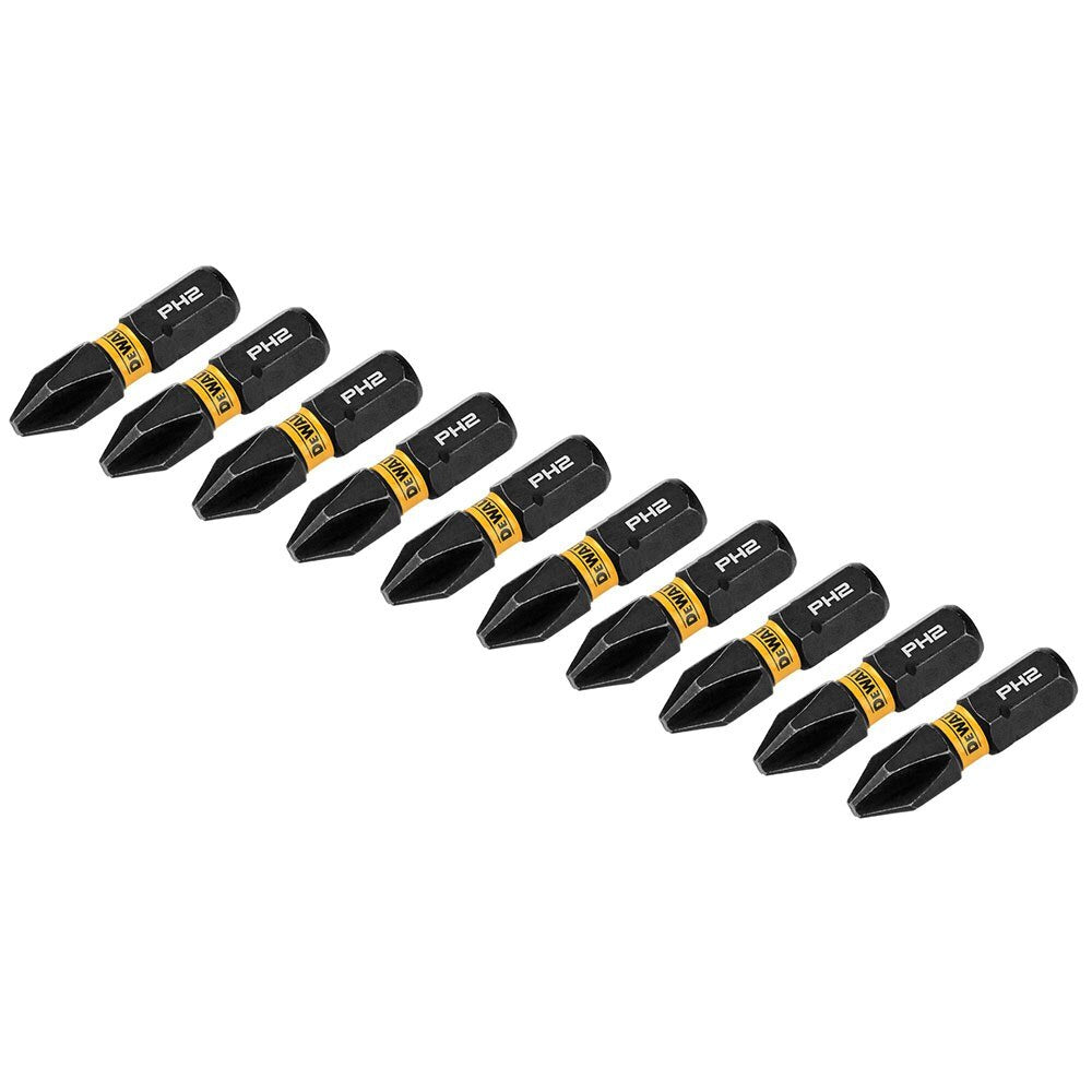 DeWalt DWAF1PH2IR10 PH2 FLEXTORQ 1/4 x 1in Impact Driver Bits, 10-Pack