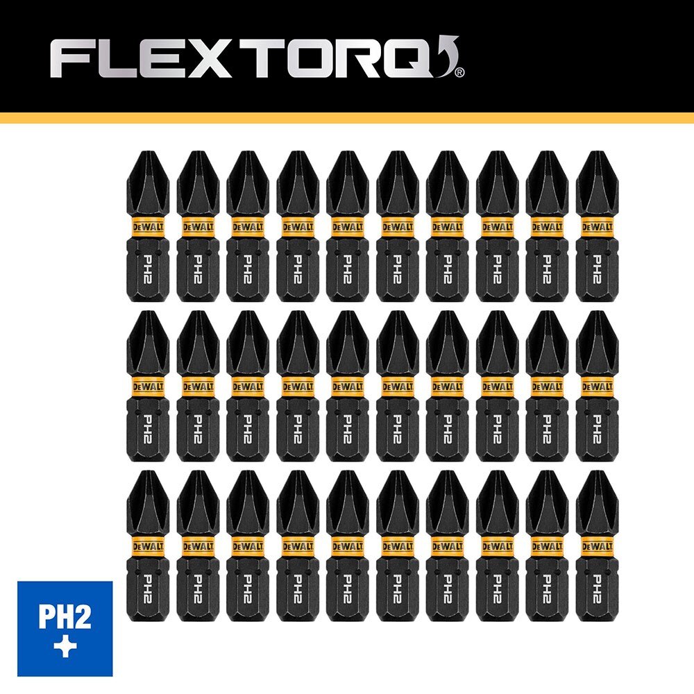 DeWalt DWAF1PH2IR30 PH2 FLEXTORQ 1/4 x 1in Impact Driver Bits w/ Case, 30-Pack - 4