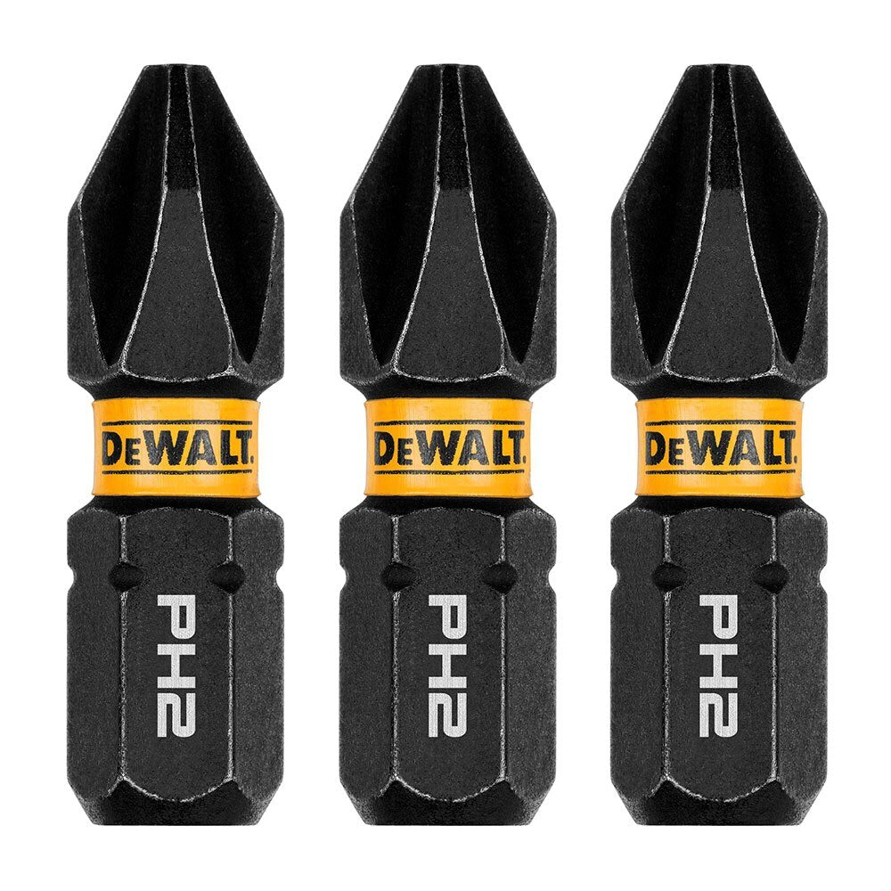 DeWalt DWAF1PH2IR3 PH2 FLEXTORQ 1/4 x 1in Impact Driver Bits, 3-Pack - 3