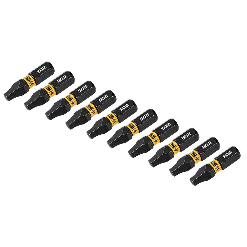 DeWalt DWAF1SQ2IR10 SQ2 FLEXTORQ 1/4 x 1in Impact Driver Bits, 10-Pack