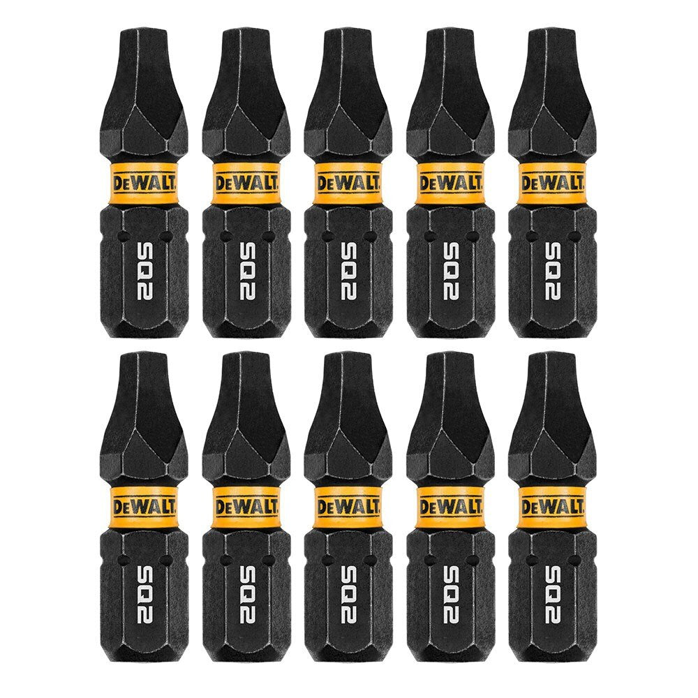 DeWalt DWAF1SQ2IR10 SQ2 FLEXTORQ 1/4 x 1in Impact Driver Bits, 10-Pack - 3
